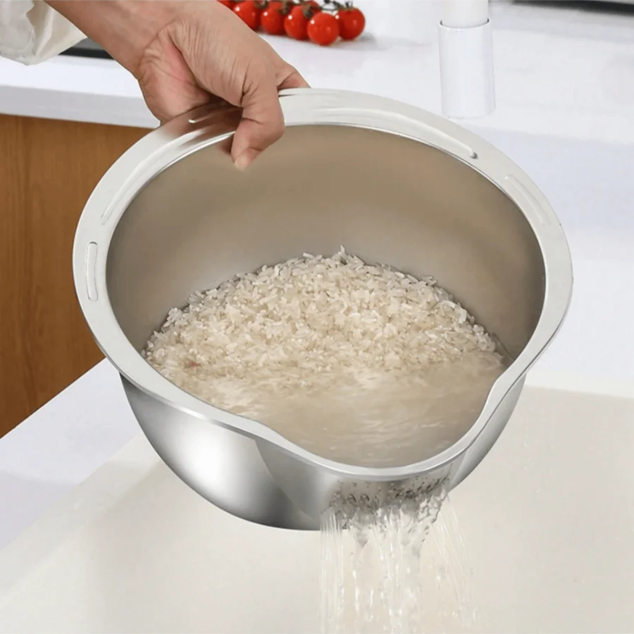 Rice Vegetable Washing Basket Strainer Stainless Steel Bowl Tray Wash Basin Accessories Drain Basket for Kitchen
Rice Vegetable Washing Basket Strainer Stainless Steel Bowl Tray Wash Basin Accessories Drain Basket for Kitchen