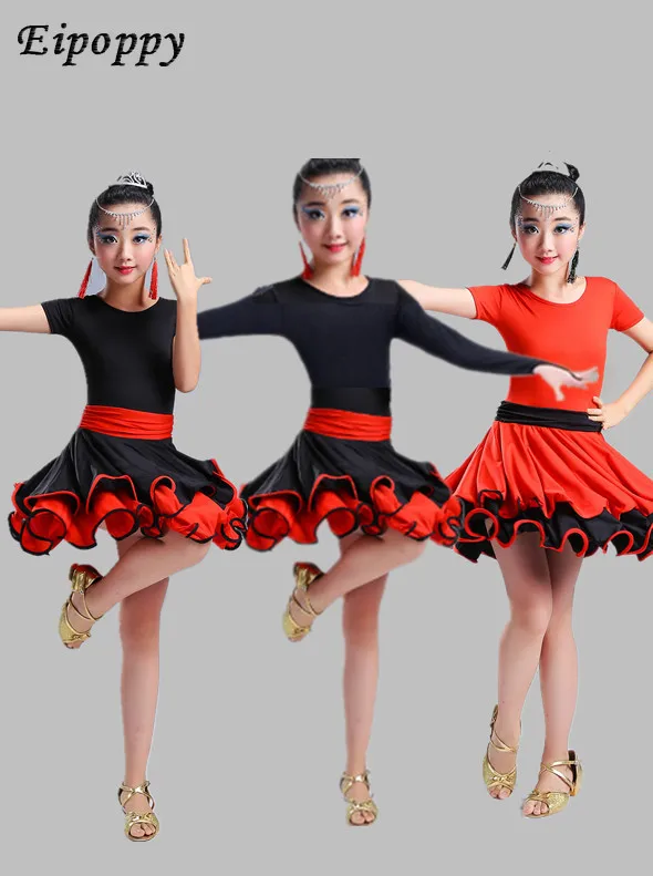 Children's Latin dance practice clothes show performance game costume long sleeve children's new dress female dance skirt
Children's Latin dance practice clothes show performance game costume long sleeve children's new dress female dance skirt