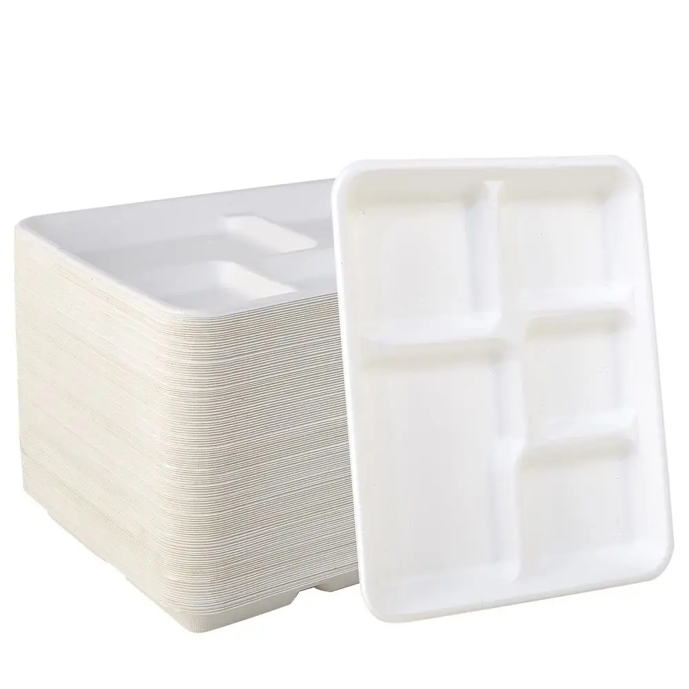 500 Pack 5 Compartment Plates, 100 Compostable Paper Plate, 10.25x8.5 inch Disposable School Lunch Trays, EcoFriendly Bagasse P
500 Pack 5 Compartment Plates, 100 Compostable Paper Plate, 10.25x8.5 inch Disposable School Lunch Trays, EcoFriendly Bagasse P
