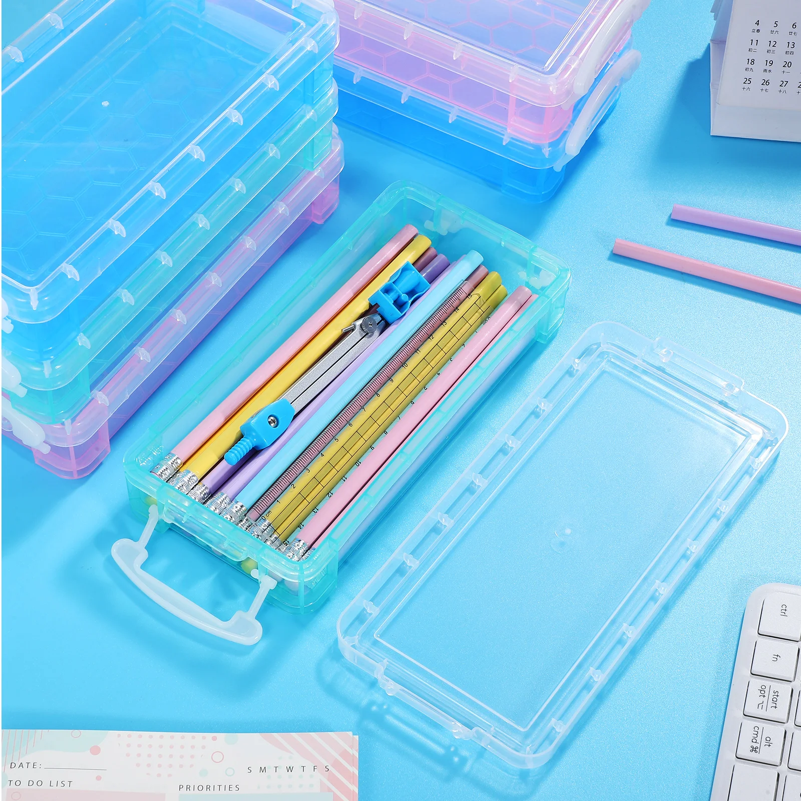 6Pcs Transparent Pencil Space Plastic Case for Pens Pencils Markers Rulers Erasers Pen Storage Organizer School Art
6Pcs Transparent Pencil Space Plastic Case for Pens Pencils Markers Rulers Erasers Pen Storage Organizer School Art