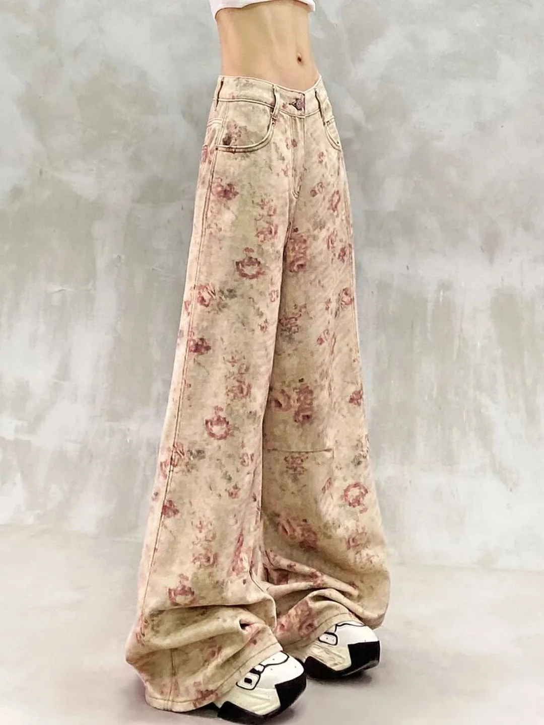 Printed High Waist Casual Denim Jeans Women's New Style Loose Slimming Versatile Straight Leg Floor-Length Pants
Printed High Waist Casual Denim Jeans Women's New Style Loose Slimming Versatile Straight Leg Floor-Length Pants