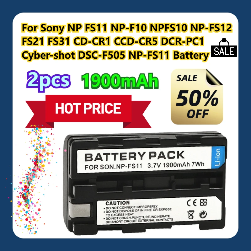 For Sony NP FS11 NP-F10 NPFS10 NP-FS12 FS21 FS31 CD-CR1 CCD-CR5 DCR-PC1 Cyber-shot DSC-F505 1900mAh NP-FS11 Battery 2pcs
For Sony NP FS11 NP-F10 NPFS10 NP-FS12 FS21 FS31 CD-CR1 CCD-CR5 DCR-PC1 Cyber-shot DSC-F505 1900mAh NP-FS11 Battery 2pcs