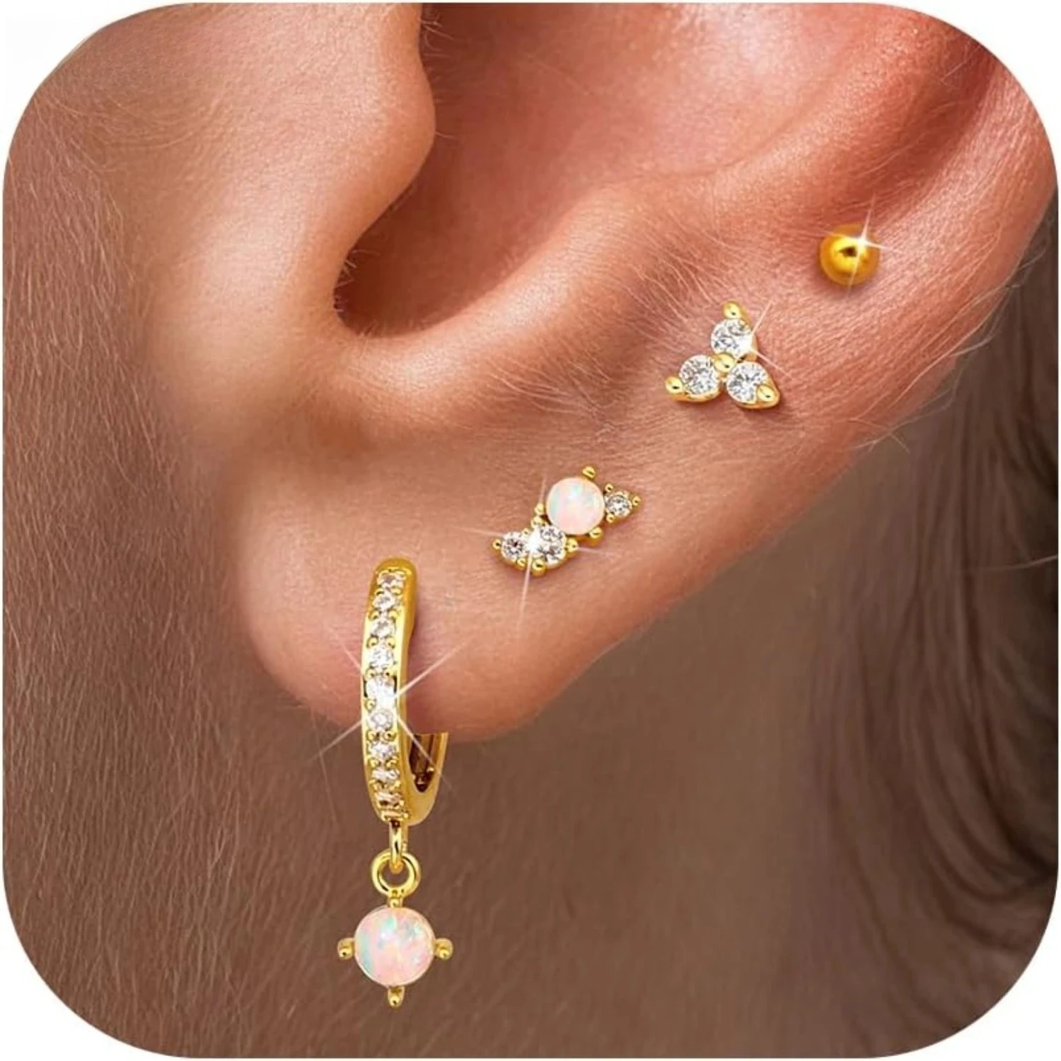 Florideco14K Gold Plated Stud Earrings for Women Trendy Flat Back Hypoallergenic Earring Set for Helix Cartilage Piercing Jewel
Florideco14K Gold Plated Stud Earrings for Women Trendy Flat Back Hypoallergenic Earring Set for Helix Cartilage Piercing Jewel