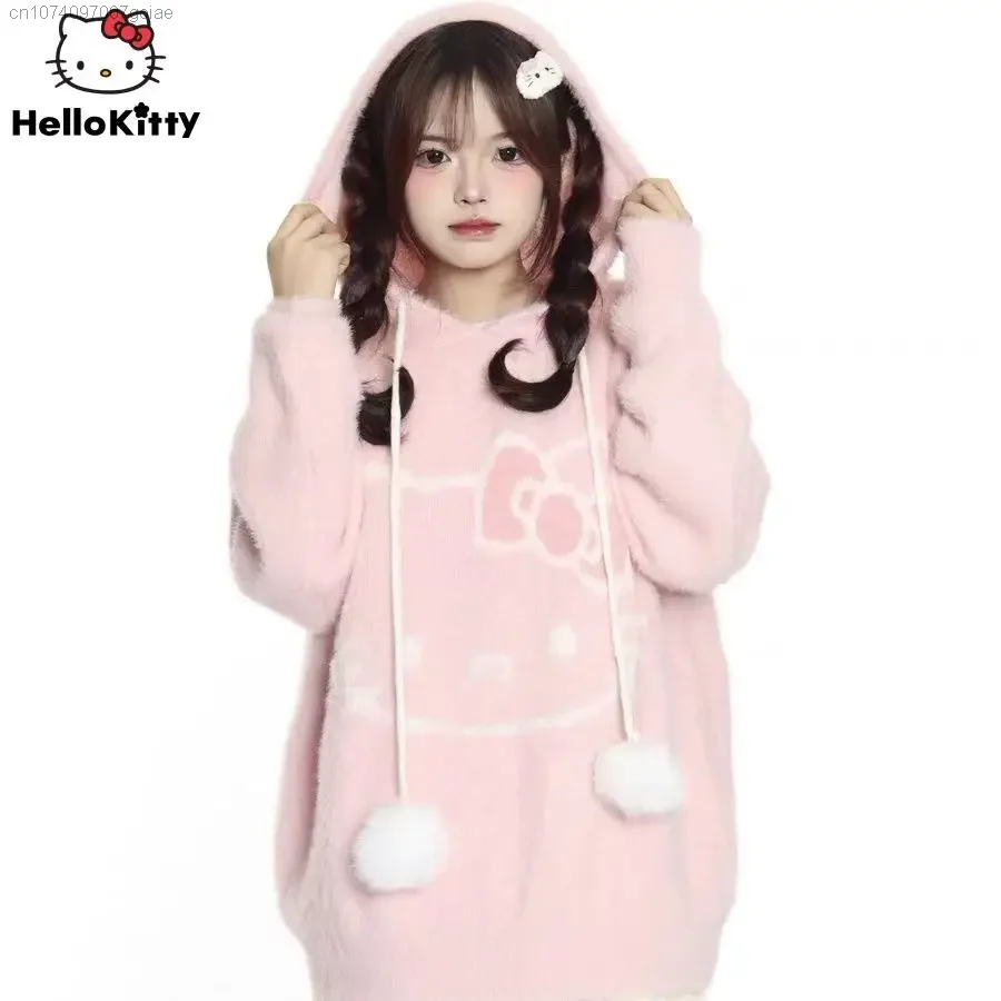 Sanrio Hello Kitty Sweet Patchwork Sleeve Hooded Sweater Women's Jacquard Autumn Loose Casual Style Student Knitted Hoodies
Sanrio Hello Kitty Sweet Patchwork Sleeve Hooded Sweater Women's Jacquard Autumn Loose Casual Style Student Knitted Hoodies