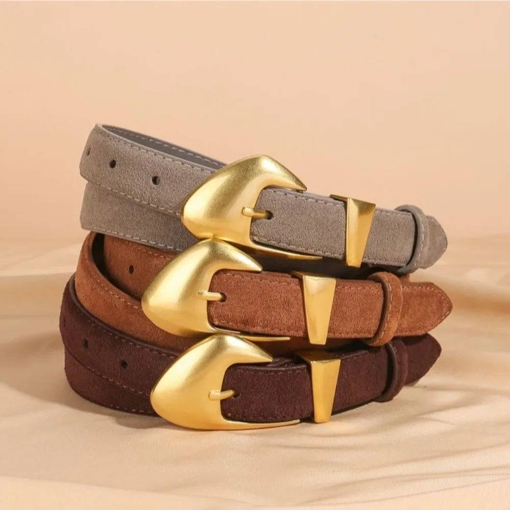 Роскошный замшевый ремень из воловьей кожи с золотой пряжкой, универсальный узкий пояс, однотонный деловой поясной ремень
Роскошный замшевый ремень из воловьей кожи с золотой пряжкой, универсальный узкий пояс, однотонный деловой поясной ремень