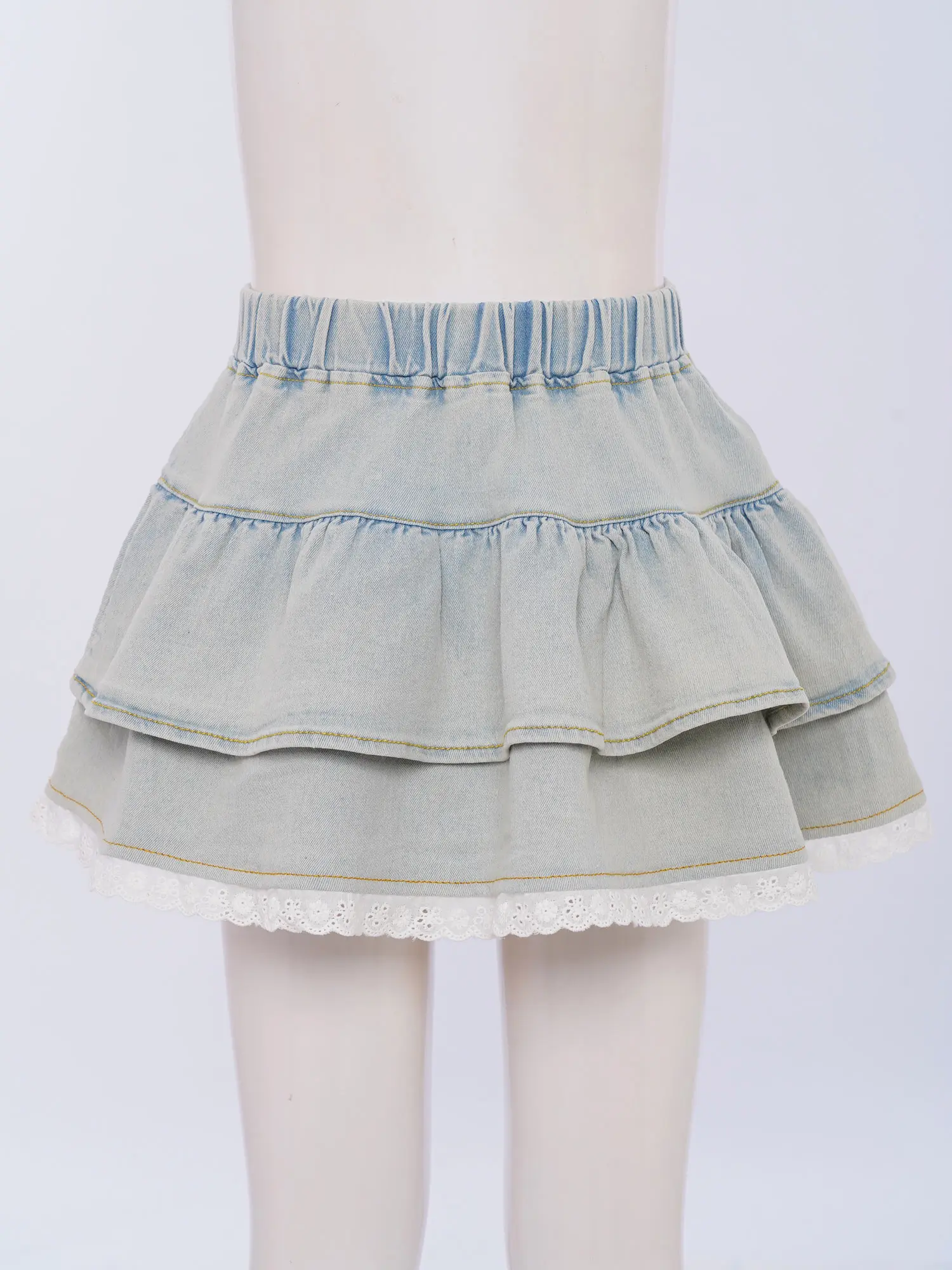 Kids Girls Denim Skirt Bowknot Lace Trim Tiered Ruffled Elastic Waistband Jean Skirts for Weekend Picnic Park Vacation Beach
Kids Girls Denim Skirt Bowknot Lace Trim Tiered Ruffled Elastic Waistband Jean Skirts for Weekend Picnic Park Vacation Beach