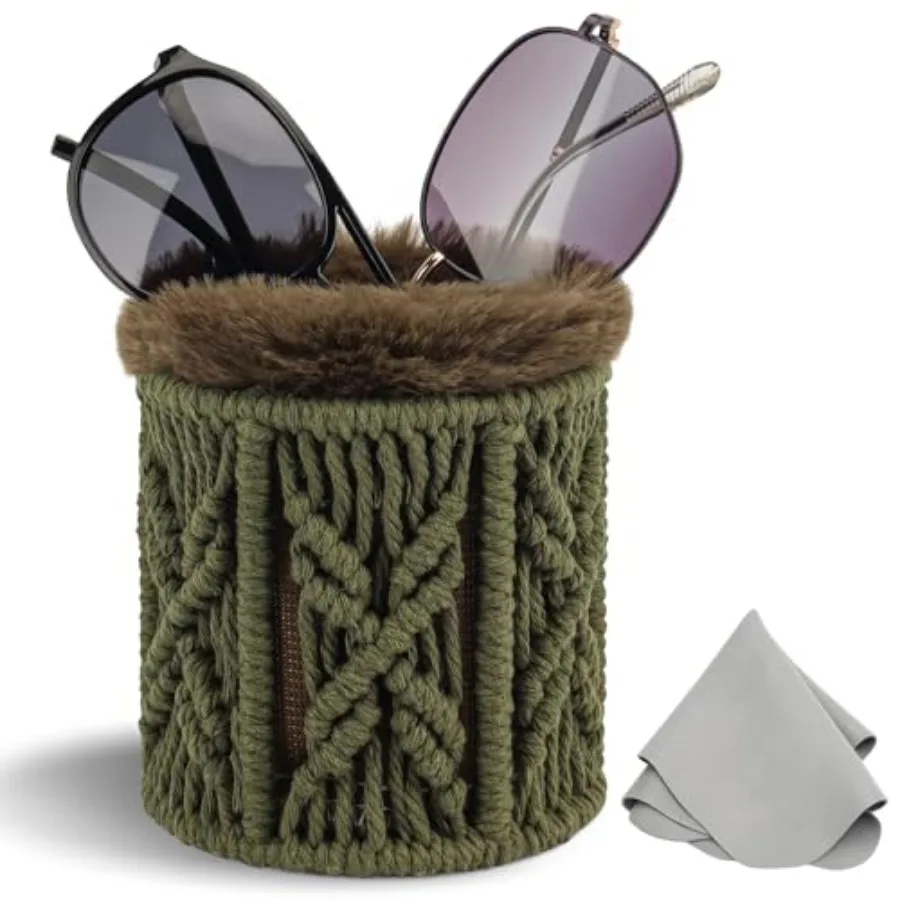 Glasses Holder for Nightstand, Boho Decor Eyeglass Case, Plush Lined Glasses Holder Stand for Office Desk Organizer
Glasses Holder for Nightstand, Boho Decor Eyeglass Case, Plush Lined Glasses Holder Stand for Office Desk Organizer