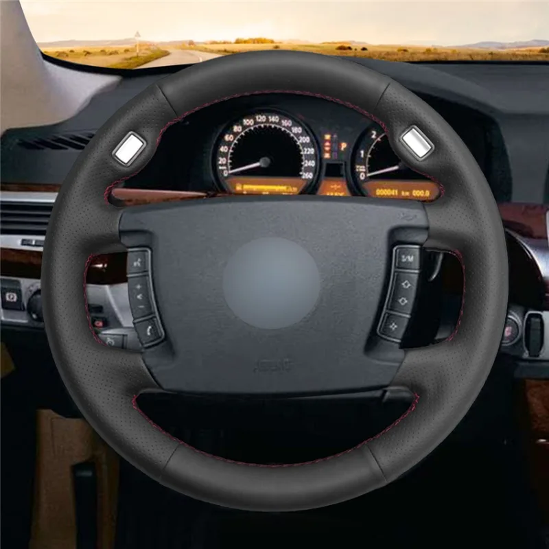 DIY Hand-Stitched Non-slip Durable Black Artificial Leather Steering Wheel Cover for BMW 730Li 745Li 760L Interior Accessories
DIY Hand-Stitched Non-slip Durable Black Artificial Leather Steering Wheel Cover for BMW 730Li 745Li 760L Interior Accessories