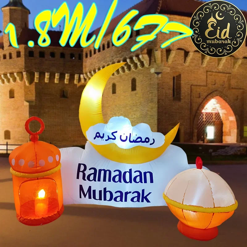 6FT/1.8M Outdoor Holiday Ornament Middle East Ramadan Moon Candlestick LED Lights Eid Mubarak Model Decoration Inflatable Model
6FT/1.8M Outdoor Holiday Ornament Middle East Ramadan Moon Candlestick LED Lights Eid Mubarak Model Decoration Inflatable Model
