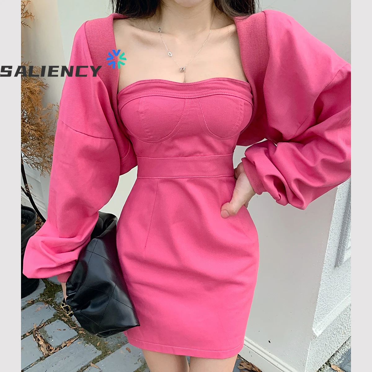 Sexy Mini Bodycon Denim Dress Korean Style Fashion Streetwear Female Puffy Sleeves Short Jacket Shawl +Corset Dress Tube Top
Sexy Mini Bodycon Denim Dress Korean Style Fashion Streetwear Female Puffy Sleeves Short Jacket Shawl +Corset Dress Tube Top