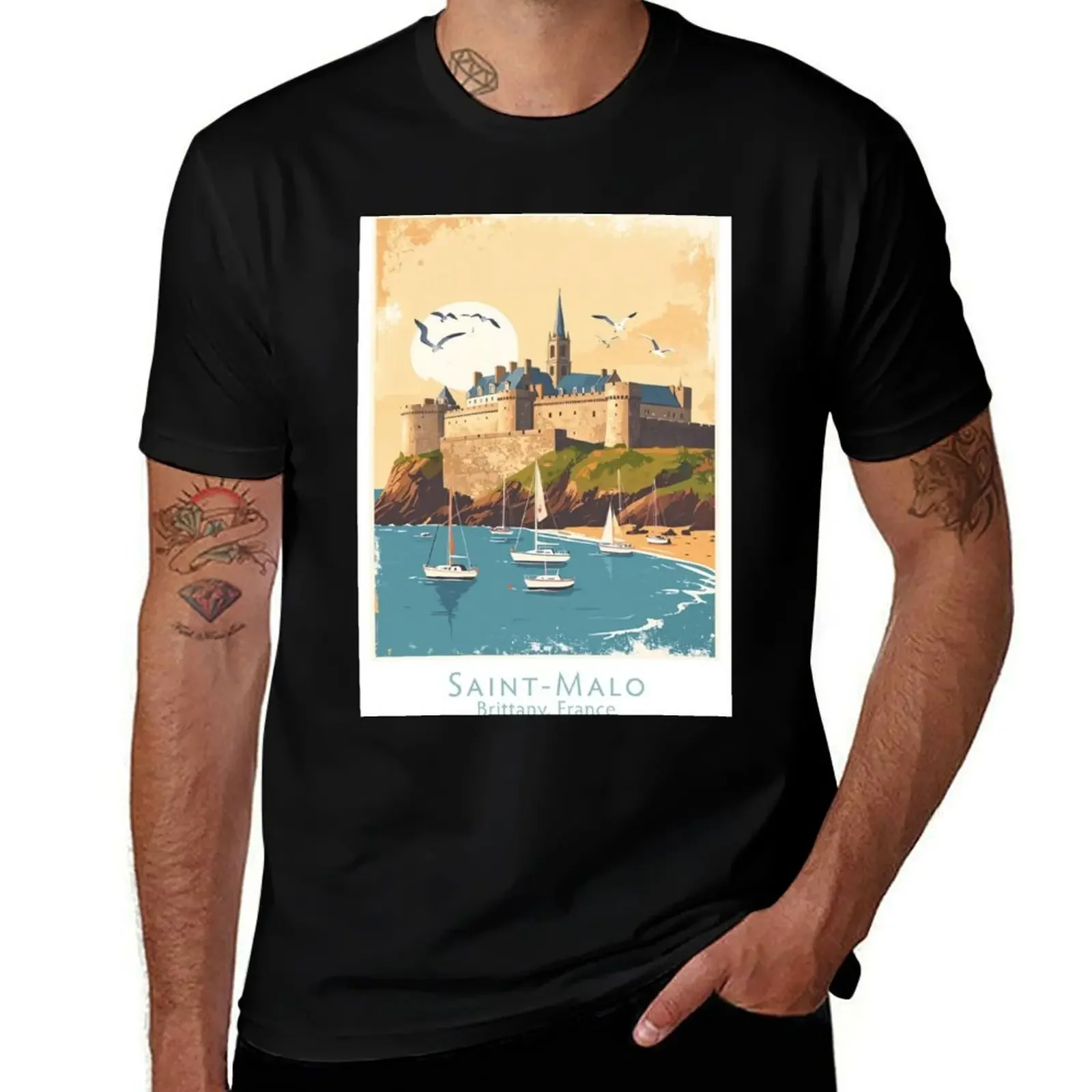 Saint-Malo Coastal Fortress – Brittany France Vintage Retro Sailing Poster T-Shirt oversizeds shirts men 
Saint-Malo Coastal Fortress – Brittany France Vintage Retro Sailing Poster T-Shirt oversizeds shirts men