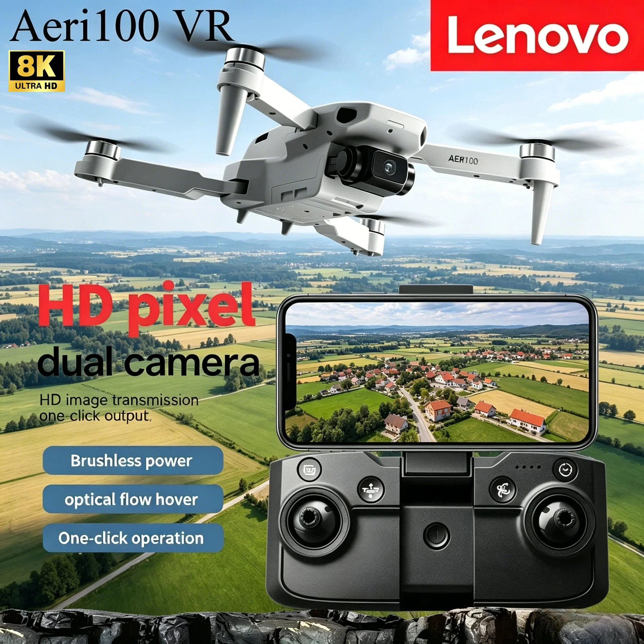 Lenovo Aeri100VR 8K Drone With Screen RC Quadcopter GPS 5G FPV Remote Control Helicopter Plane Aerial Photography Toy Gift Kids
Lenovo Aeri100VR 8K Drone With Screen RC Quadcopter GPS 5G FPV Remote Control Helicopter Plane Aerial Photography Toy Gift Kids
