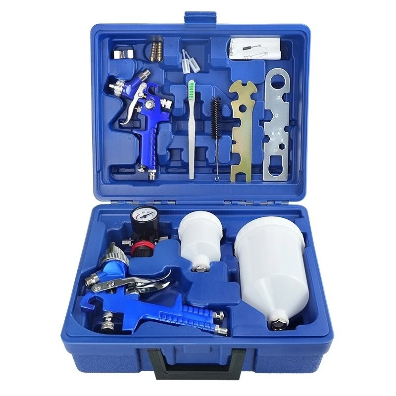 Pneumatic Spray Gun Set Tool Kit Gravity Feed Paint Sprayer for Auto Furniture Coating Work
Pneumatic Spray Gun Set Tool Kit Gravity Feed Paint Sprayer for Auto Furniture Coating Work