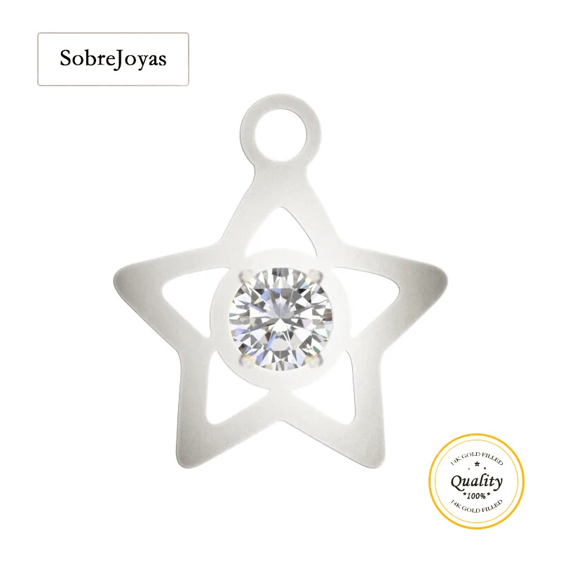 925 Sterling Silver Star Shape Charm With CZ For Bracelet Necklace Making Findings Silver Jewelry DIY Accessories
925 Sterling Silver Star Shape Charm With CZ For Bracelet Necklace Making Findings Silver Jewelry DIY Accessories