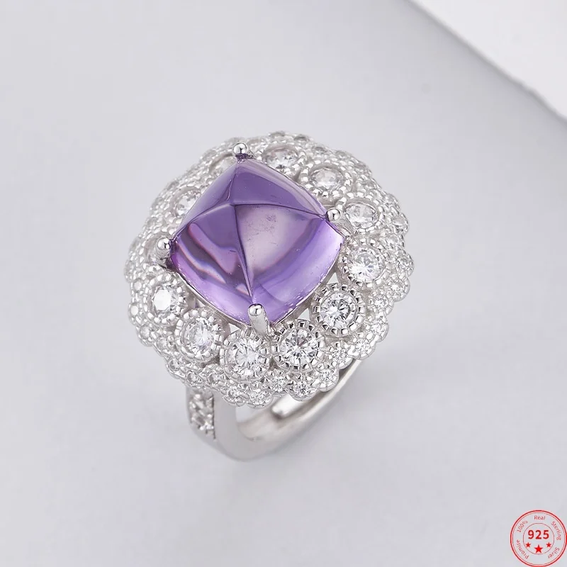 S925 Sterling Silver Charms Rings for Women Luxury Sparkling Amethyst Micro Zircon Fashion Jewelry Wholesale
S925 Sterling Silver Charms Rings for Women Luxury Sparkling Amethyst Micro Zircon Fashion Jewelry Wholesale