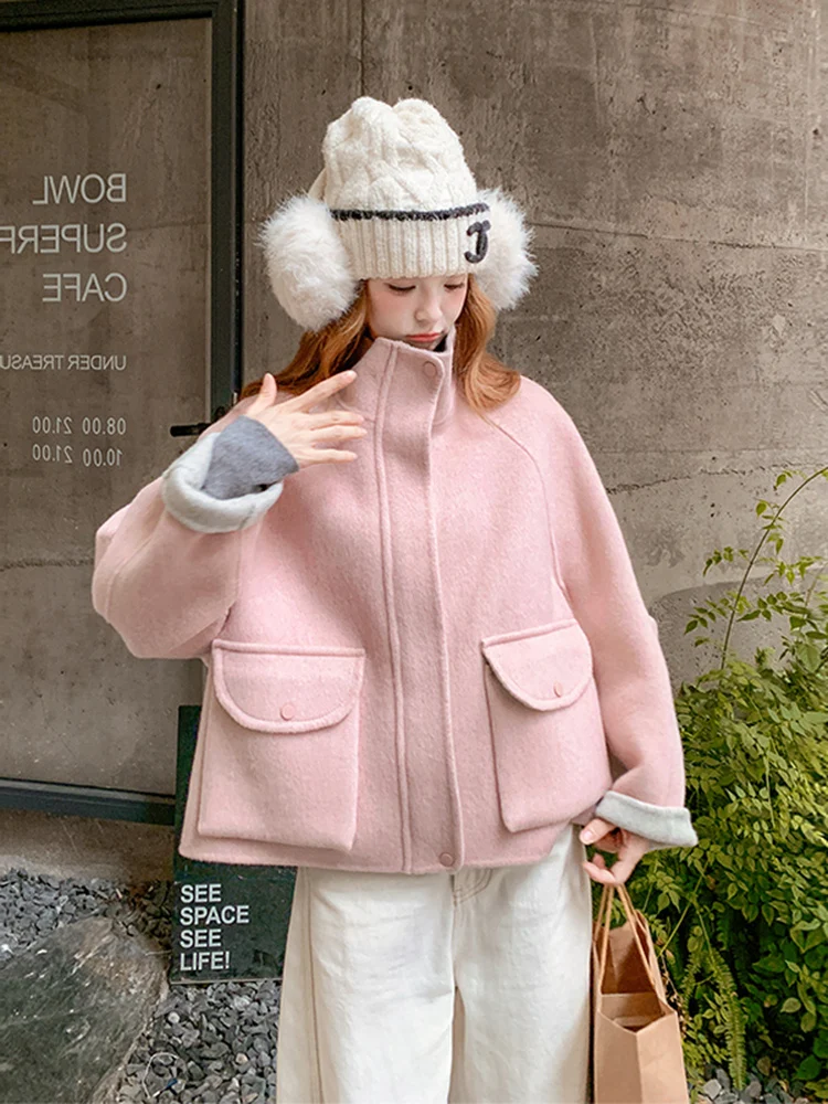 Pink Anti-Aging Double-Sided Woolen Coat Women's ort Autumn Winter New Sle Slimming Tweed Jaet Korean Sle Commute
Pink Anti-Aging Double-Sided Woolen Coat Women's ort Autumn Winter New Sle Slimming Tweed Jaet Korean Sle Commute