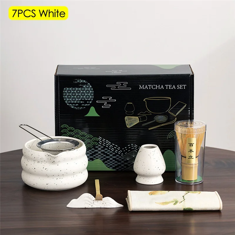 ABZV-Japanese Ceremony Bamboo Brush White Matcha Tea Whisk Teaware Kit 7PCS Bowl Matcha Blender Tea Set Exquisite
ABZV-Japanese Ceremony Bamboo Brush White Matcha Tea Whisk Teaware Kit 7PCS Bowl Matcha Blender Tea Set Exquisite