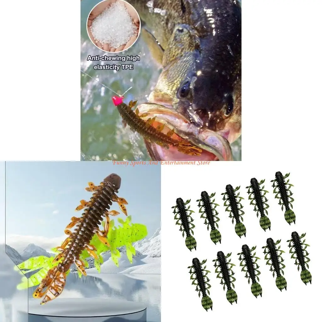 C4DE Pack of 10 TPE Soft Baits With Tail Action High Visibilities Texture Artificial Baits For Fishing Enthusiasts
C4DE Pack of 10 TPE Soft Baits With Tail Action High Visibilities Texture Artificial Baits For Fishing Enthusiasts