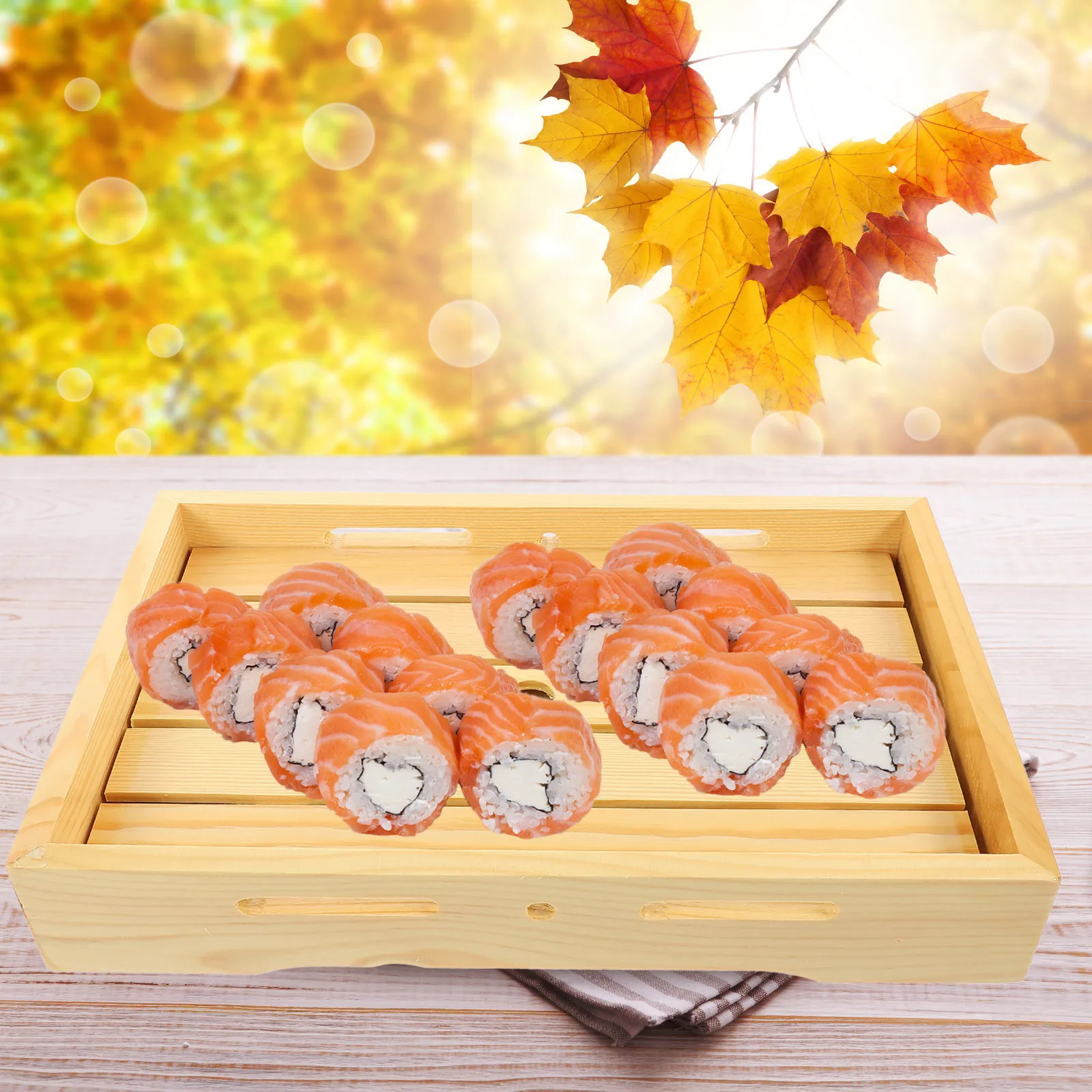 Wooden Sushi Tray Natural Wood Material Multi-Function Sashimi Plate For Home Restaurant Use Sushi Serving Dish Food
Wooden Sushi Tray Natural Wood Material Multi-Function Sashimi Plate For Home Restaurant Use Sushi Serving Dish Food