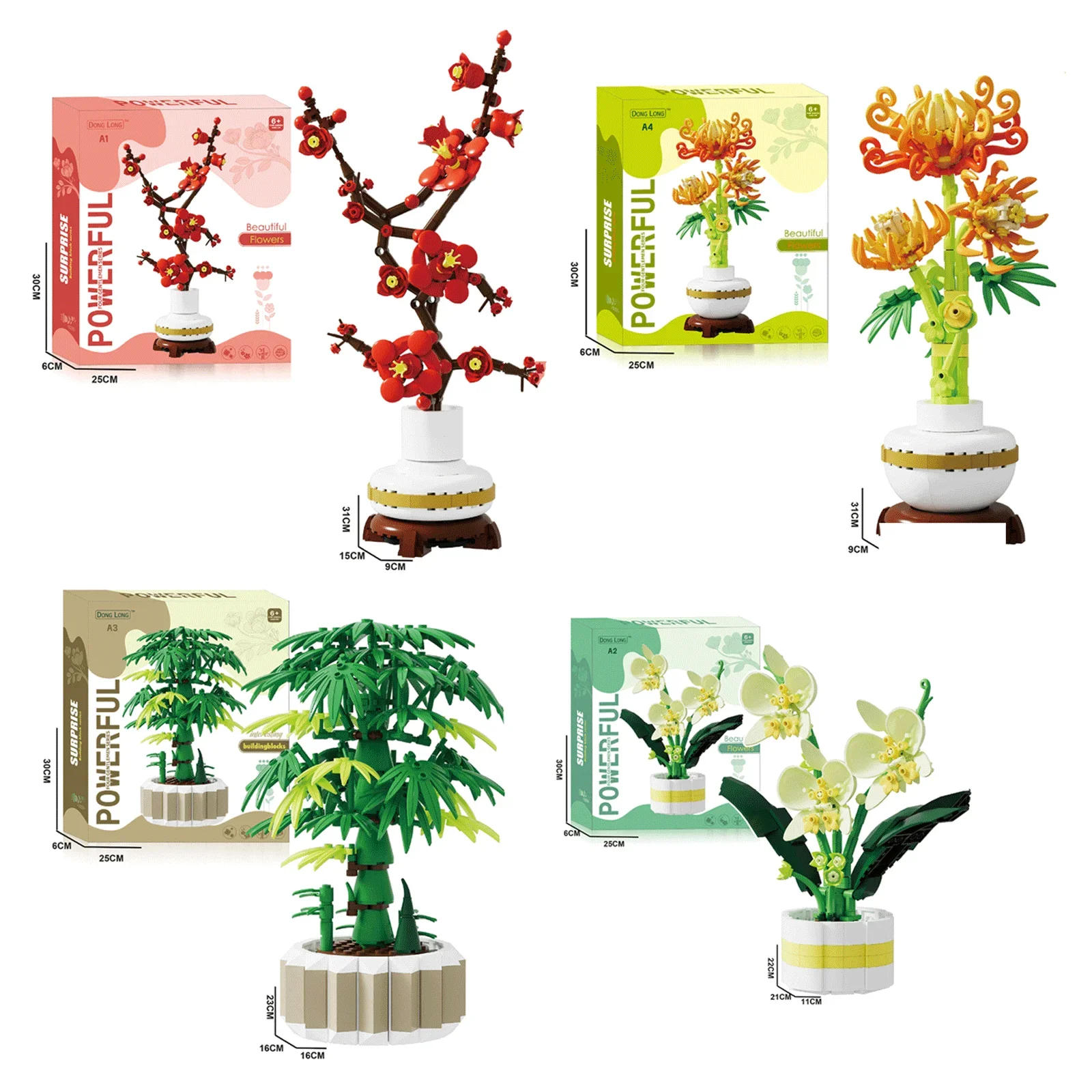 Mini Flower Pot Building Blocks DIY Kit - Interlocking Plum Orchid Bamboo Chrysanthemum Models
Mini Flower Pot Building Blocks DIY Kit - Interlocking Plum Orchid Bamboo Chrysanthemum Models
