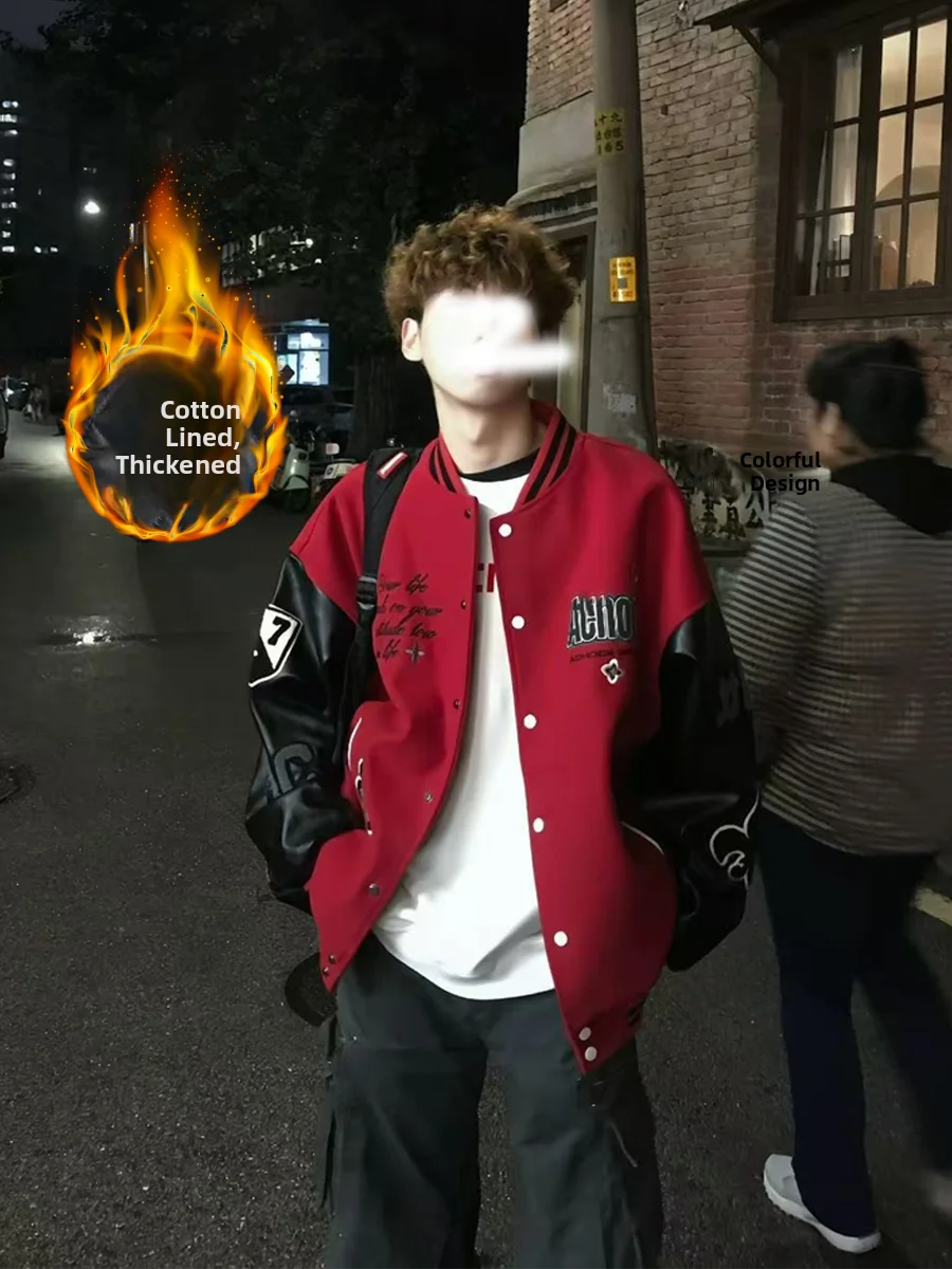 Casual Men's Baseball Jaet Autumn Winter Faion High Street Sle Embroidered Contrast Color American Design Thiened Cot...
Casual Men's Baseball Jaet Autumn Winter Faion High Street Sle Embroidered Contrast Color American Design Thiened Cot...