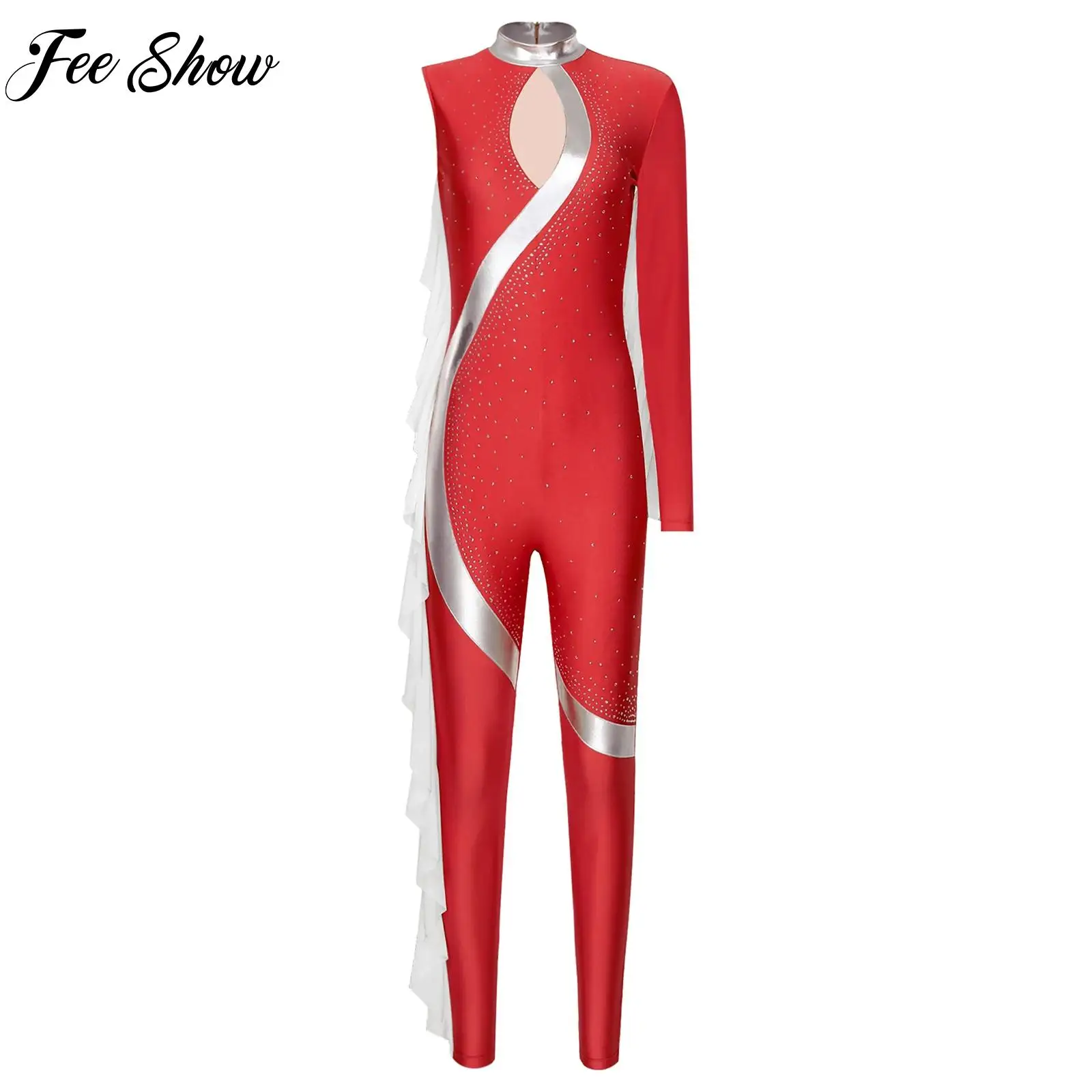 S-3XL Size Womens Ballet Dance Gymnastics Leotard Metallic Shiny Rhinestones Full Body Leotard Jumpsuit for Performance Party 
S-3XL Size Womens Ballet Dance Gymnastics Leotard Metallic Shiny Rhinestones Full Body Leotard Jumpsuit for Performance Party