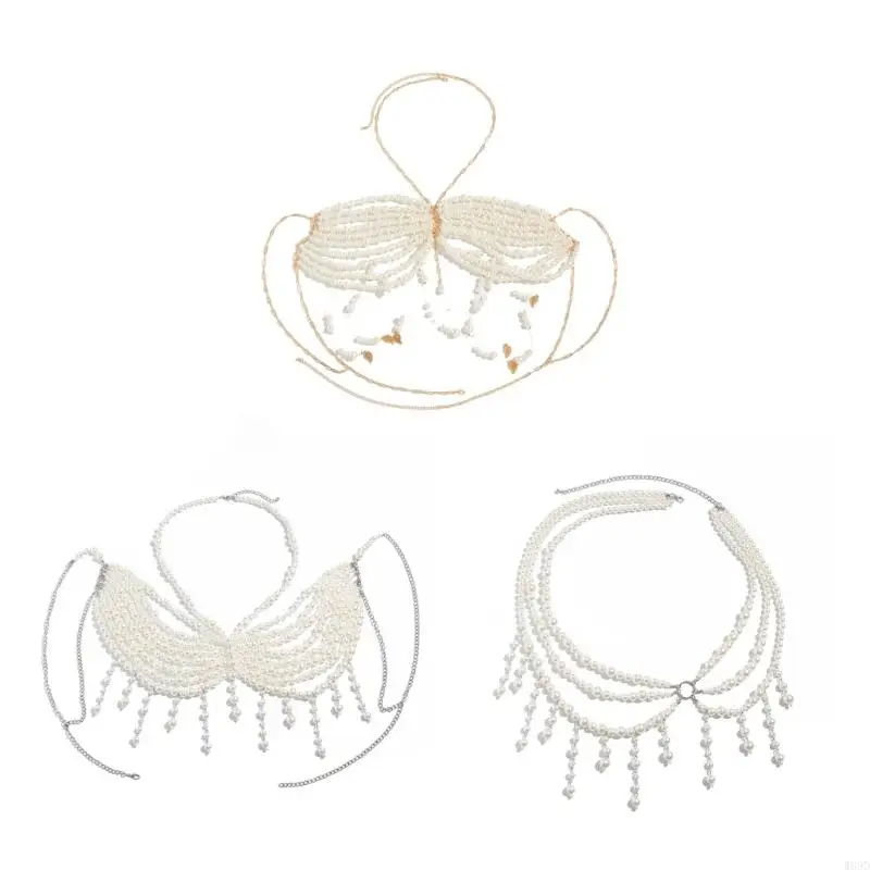 Adjustable Length Elegant Pearls Body Chain Sensual Chest Jewelry Accessory Portable for Beach and Evening Wear
Adjustable Length Elegant Pearls Body Chain Sensual Chest Jewelry Accessory Portable for Beach and Evening Wear
