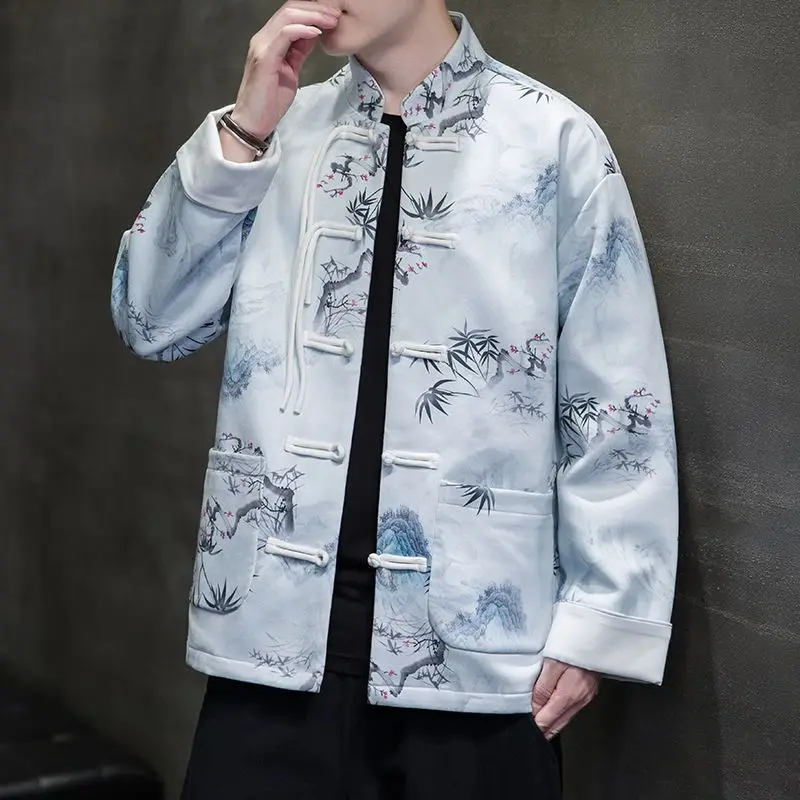 New Chinese Sle Casual Loose Print Jaet for Men Spring Autumn Youth Zhongan Suit Tang Suit Windproof Thiened
New Chinese Sle Casual Loose Print Jaet for Men Spring Autumn Youth Zhongan Suit Tang Suit Windproof Thiened