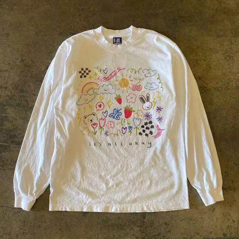Heavyweight Pure Cotton Long Sleeve T-Shirt 300g Unisex Couple Design Fashionable Versatile Cotton Crew Neck Top
Heavyweight Pure Cotton Long Sleeve T-Shirt 300g Unisex Couple Design Fashionable Versatile Cotton Crew Neck Top