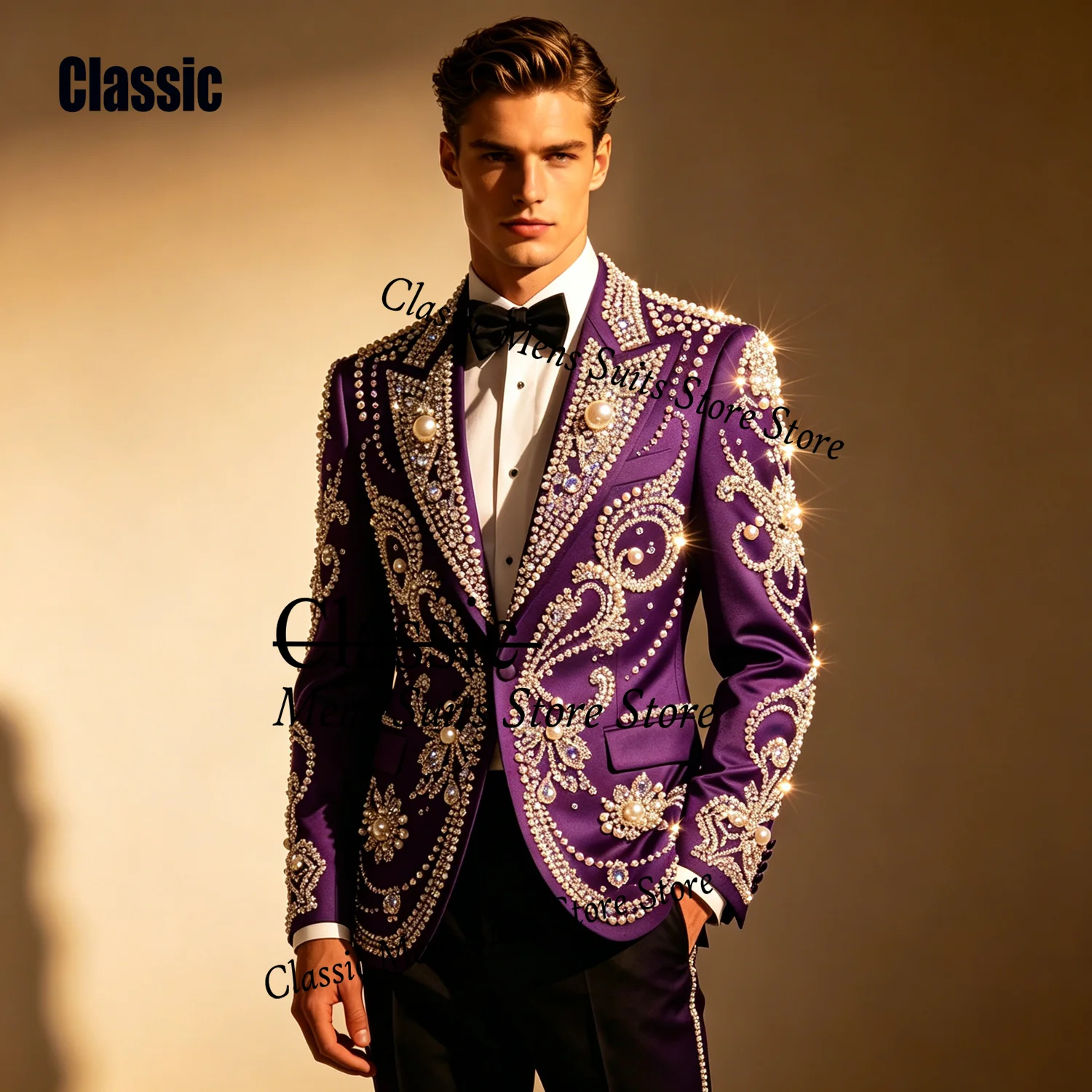 Customized Luxury Jewelry Bead For Men Suit Elegant Crystal 2 Pieces Groom Male Blazers Ropa hombre Glitter Slim Wedding Tuxedos
Customized Luxury Jewelry Bead For Men Suit Elegant Crystal 2 Pieces Groom Male Blazers Ropa hombre Glitter Slim Wedding Tuxedos