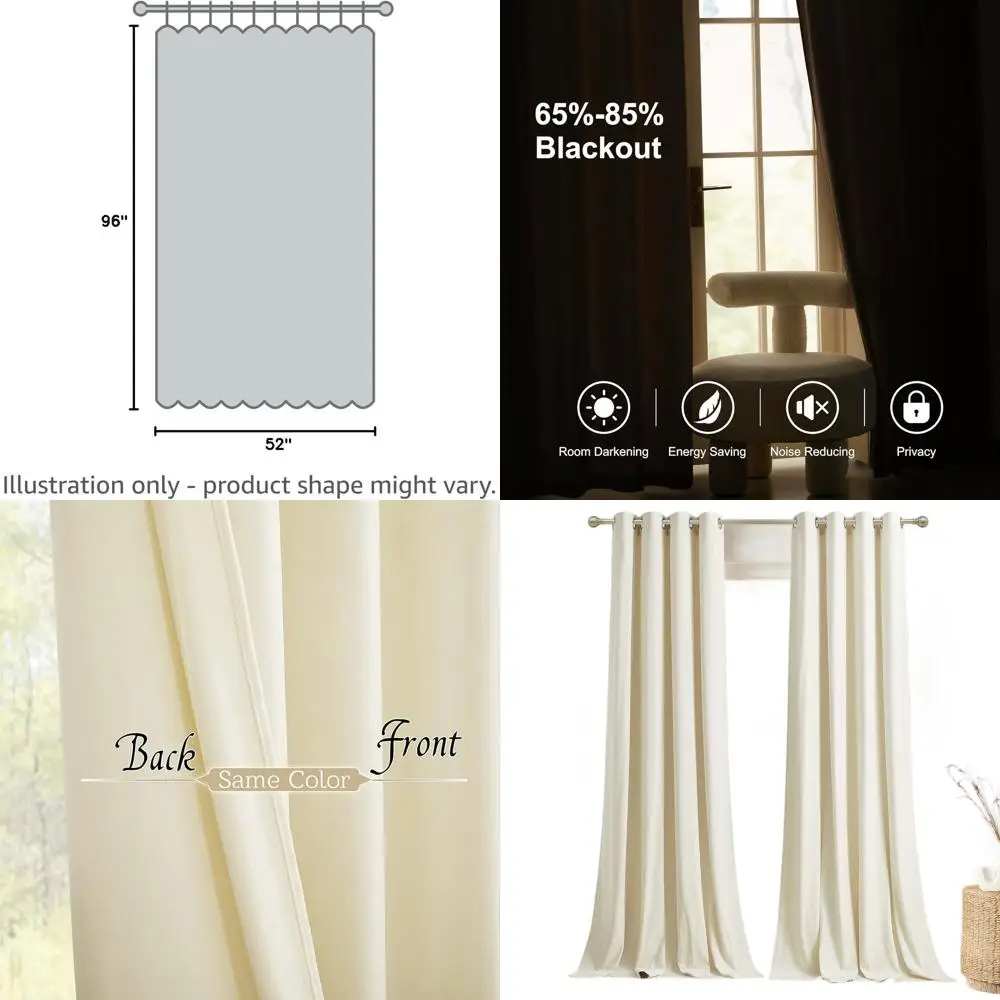 Длинные бархатные шторы цвета слоновой кости 96 с затемнением в помещении, теплоизоляция для конфиденциальности в спаленях и гостиных, набор из 2 панелей
Длинные бархатные шторы цвета слоновой кости 96 с затемнением в помещении, теплоизоляция для конфиденциальности в спаленях и гостиных, набор из 2 панелей