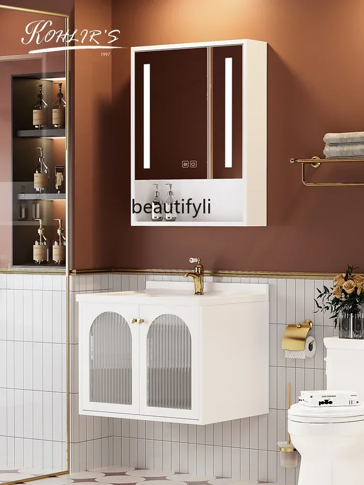 YH Oak Paint Bathroom Cabinet French Bathroom Ceramic Integrated Wash Basin Cabinet Retro Washbasin
YH Oak Paint Bathroom Cabinet French Bathroom Ceramic Integrated Wash Basin Cabinet Retro Washbasin