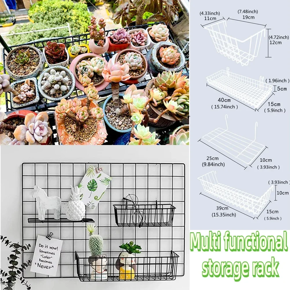Metal Decorative Storage Basket DIY Iron Grid Flower Pot Hanging Shelf Wall Art Display Storage Rack Étagère De Rangement 보관 선반
Metal Decorative Storage Basket DIY Iron Grid Flower Pot Hanging Shelf Wall Art Display Storage Rack Étagère De Rangement 보관 선반