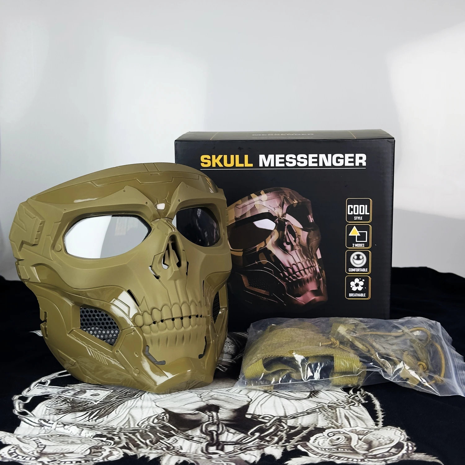 Tactical Helmet Mask ABS Safety Protection Suitable For FAST Helmet Field CS Skull Messenger Mask Set
Tactical Helmet Mask ABS Safety Protection Suitable For FAST Helmet Field CS Skull Messenger Mask Set