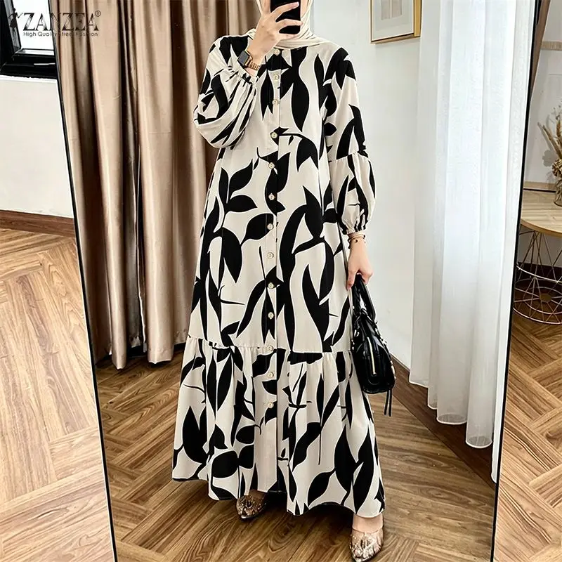 Bohemain Printed Maxi Dresses ZANZEA Fashion Women Long Lantern Sleeve Muslim Abaya Dress Hijab Robe Kaftan Buttons Up Vestidos
Bohemain Printed Maxi Dresses ZANZEA Fashion Women Long Lantern Sleeve Muslim Abaya Dress Hijab Robe Kaftan Buttons Up Vestidos