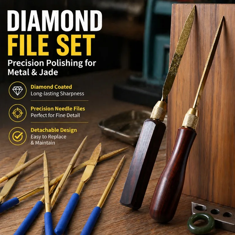 Solid Wood Handle Diamond File Titanium Plated Surface Craft Assorted Alloy Rasp Assortment Detachable Compact Structure
Solid Wood Handle Diamond File Titanium Plated Surface Craft Assorted Alloy Rasp Assortment Detachable Compact Structure