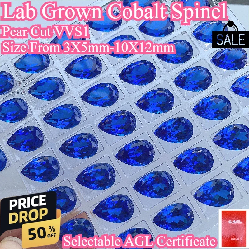 Pear Cut Lab Grown Cobalt Spinel gemstone for DIY Ring Necklace Earrings Main Materials Selectable AGL Certificate
Pear Cut Lab Grown Cobalt Spinel gemstone for DIY Ring Necklace Earrings Main Materials Selectable AGL Certificate