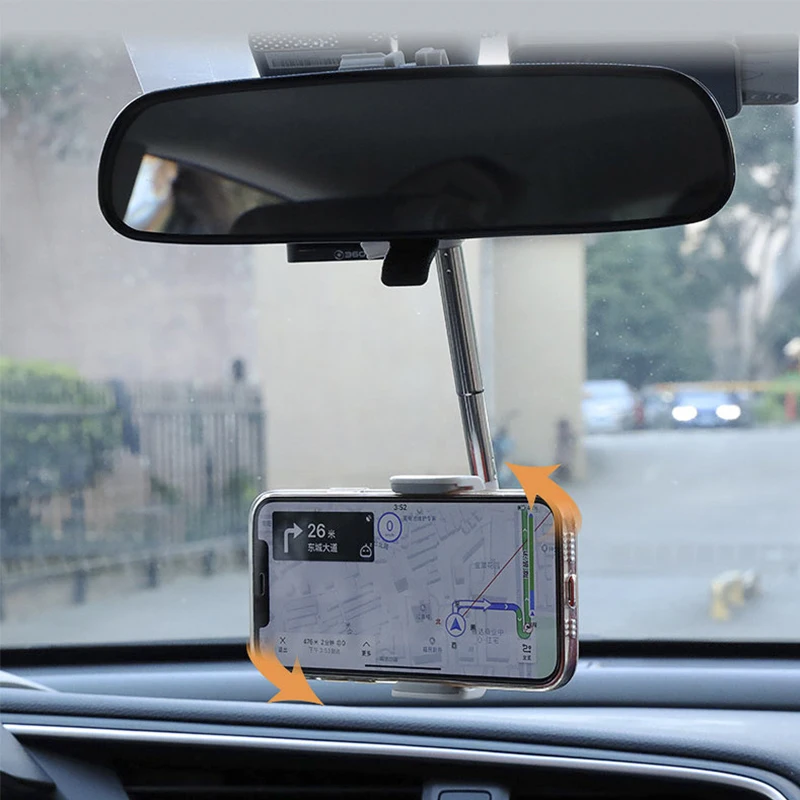 Car Rearview Mirror Mount Phone Holder GPS Seat Smartphone Car Phone Holder Stand Adjustable Telescopic Support Car Accessories
Car Rearview Mirror Mount Phone Holder GPS Seat Smartphone Car Phone Holder Stand Adjustable Telescopic Support Car Accessories