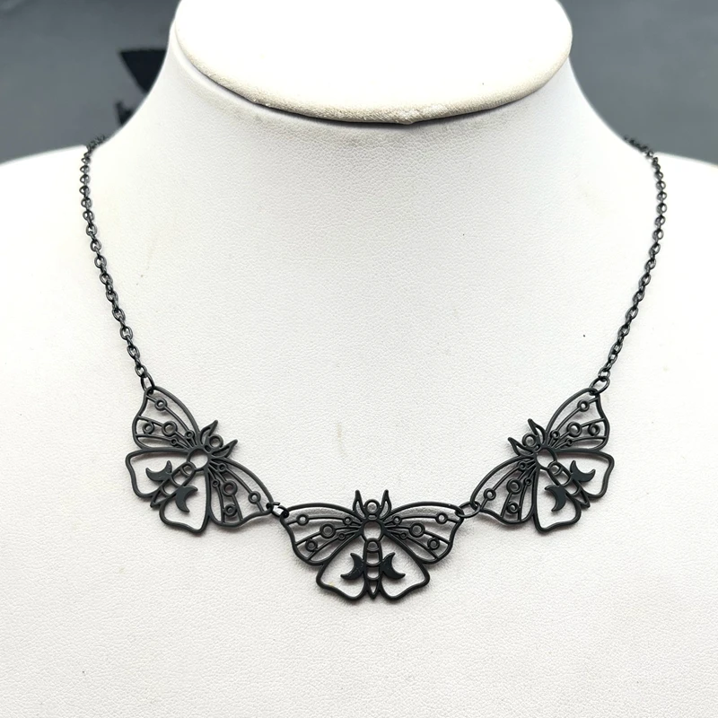 Moon Moth Black Butterfly Necklace Moth Moon Necklace Crescent Magical Skull Jewelry Witch Pagan Wiccan Pendant
Moon Moth Black Butterfly Necklace Moth Moon Necklace Crescent Magical Skull Jewelry Witch Pagan Wiccan Pendant