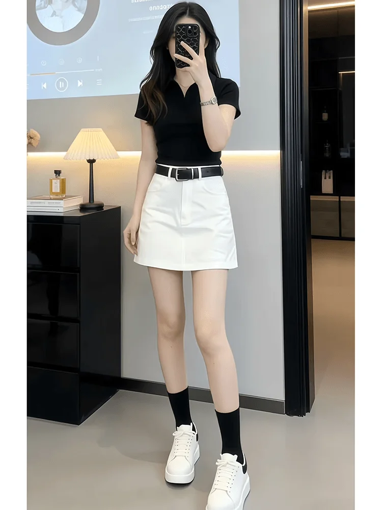 High Waist A-Line Skirt And Neck Short Sleeve Top Women's Fashion Set Summer 2026 Slim Fit Casual Style Two-Piece Suit
High Waist A-Line Skirt And Neck Short Sleeve Top Women's Fashion Set Summer 2026 Slim Fit Casual Style Two-Piece Suit