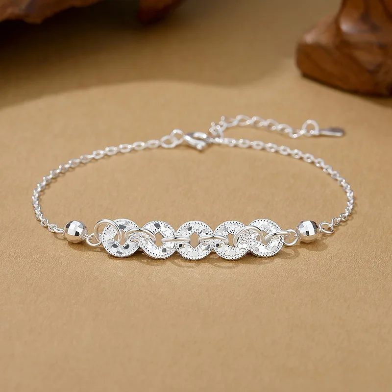 TIMESWIND Trendy S925 Silver Five-Coin Shining Hollow Bracelet for Women with Certificate
TIMESWIND Trendy S925 Silver Five-Coin Shining Hollow Bracelet for Women with Certificate