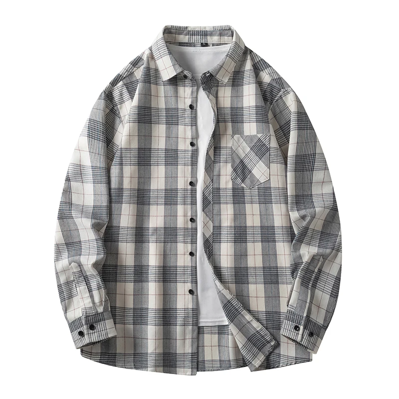Trendy Plaid Long Sve Men's irt Casual Sle Spring Autumn New Korean Version Faionable All-Match Outerwear Jaet
Trendy Plaid Long Sve Men's irt Casual Sle Spring Autumn New Korean Version Faionable All-Match Outerwear Jaet