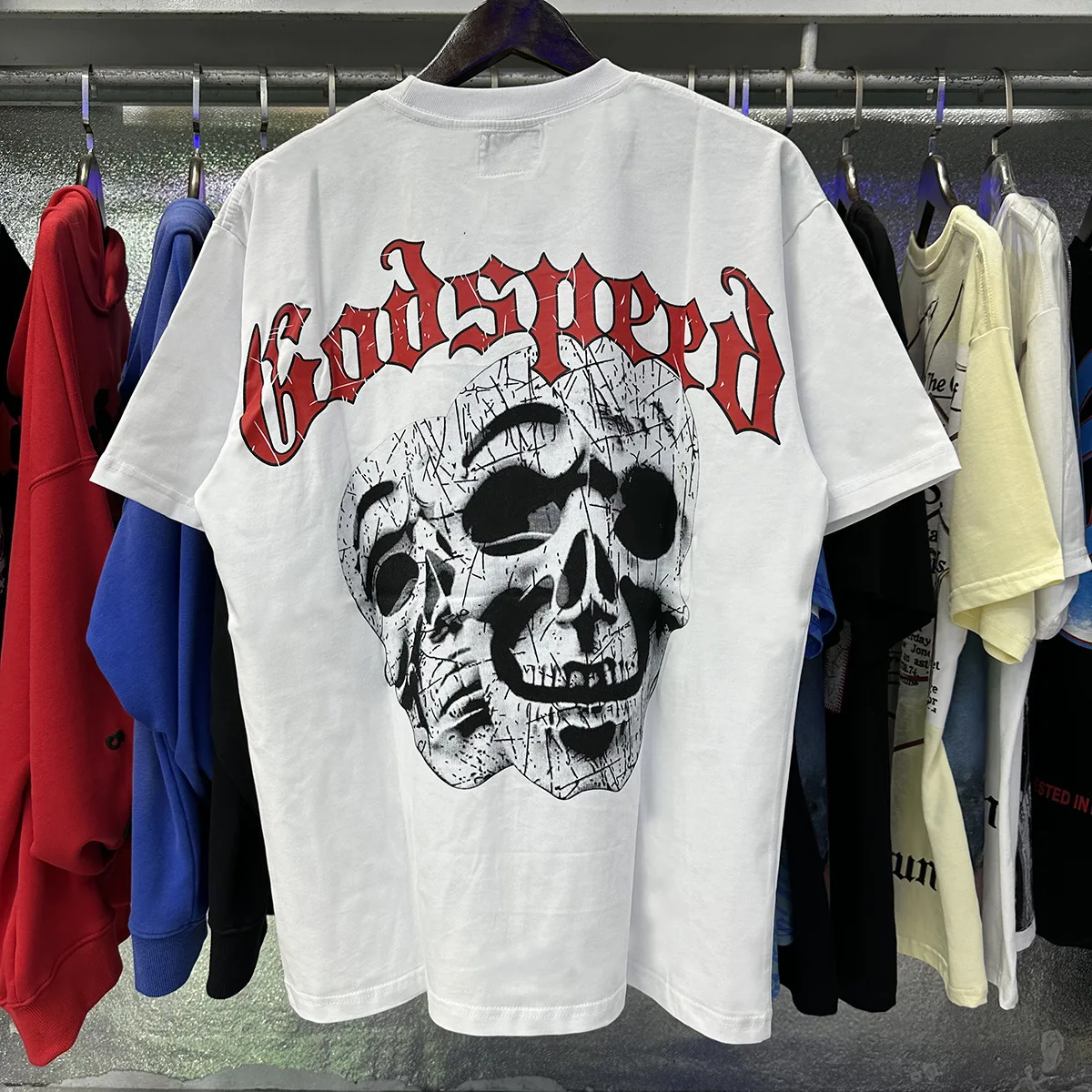 Luxury Design Godspeed Men's T-shirts Designer Brand Skull Print Tops Tees 
Luxury Design Godspeed Men's T-shirts Designer Brand Skull Print Tops Tees