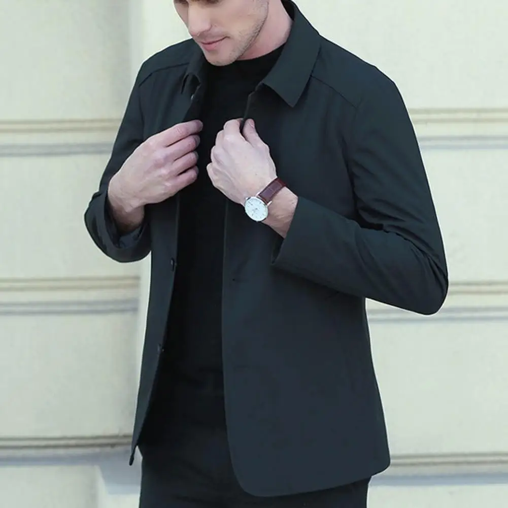 Теплая мужская куртка Элегантная мужская деловая куртка средней длины с отложным воротником Однобортный дизайн для осенне-весенних сезонов
Теплая мужская куртка Элегантная мужская деловая куртка средней длины с отложным воротником Однобортный дизайн для осенне-весенних сезонов