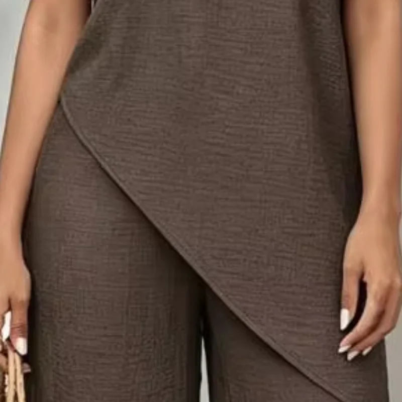 Relaxed Fit Two-piece Outfit Fashionable Short Sleeve Crew Neck Asymmetry Hem Top And Long Pants Lounge Outfits
Relaxed Fit Two-piece Outfit Fashionable Short Sleeve Crew Neck Asymmetry Hem Top And Long Pants Lounge Outfits