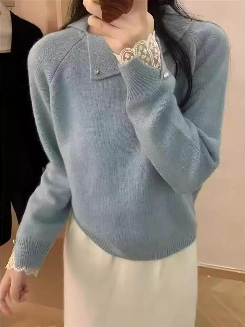 Ele кружевной мягкий меховой воротник с медведем, длинный светящийся осенне-зимний вязаный свитер, женский топ с наклонным воротником
Ele кружевной мягкий меховой воротник с медведем, длинный светящийся осенне-зимний вязаный свитер, женский топ с наклонным воротником