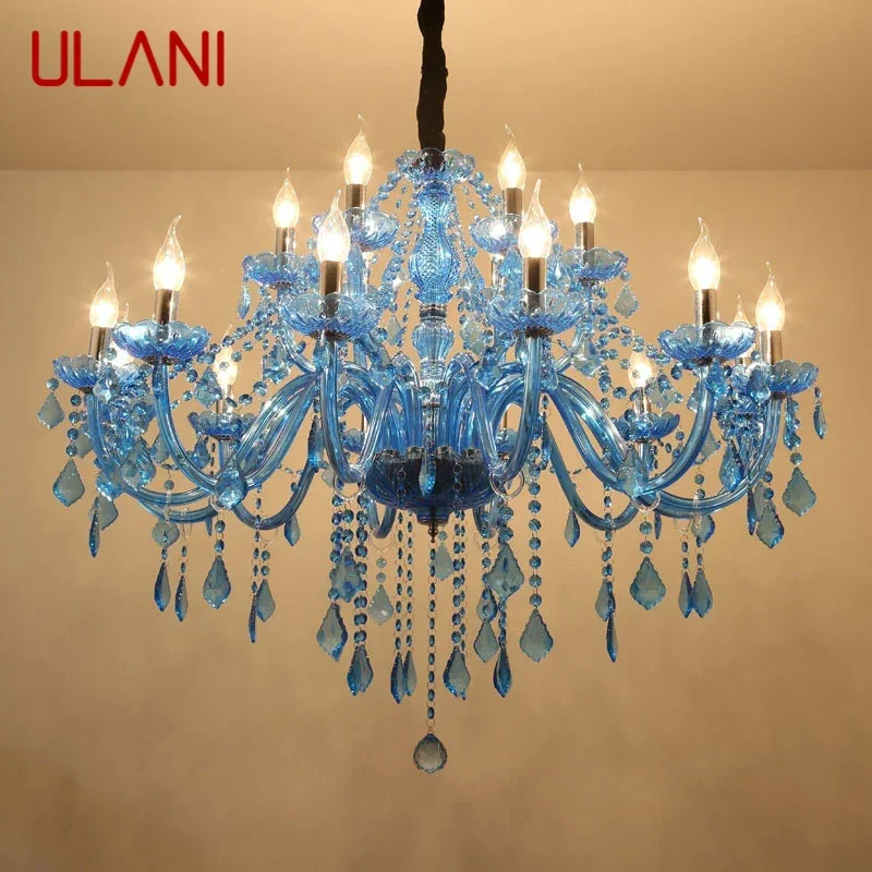 ULANI European Crystal Pendent Lamp Blue Candle Lamp Luxury Art Living Room Restaurant BedroomVilla Hotel KTV Chandelier
ULANI European Crystal Pendent Lamp Blue Candle Lamp Luxury Art Living Room Restaurant BedroomVilla Hotel KTV Chandelier