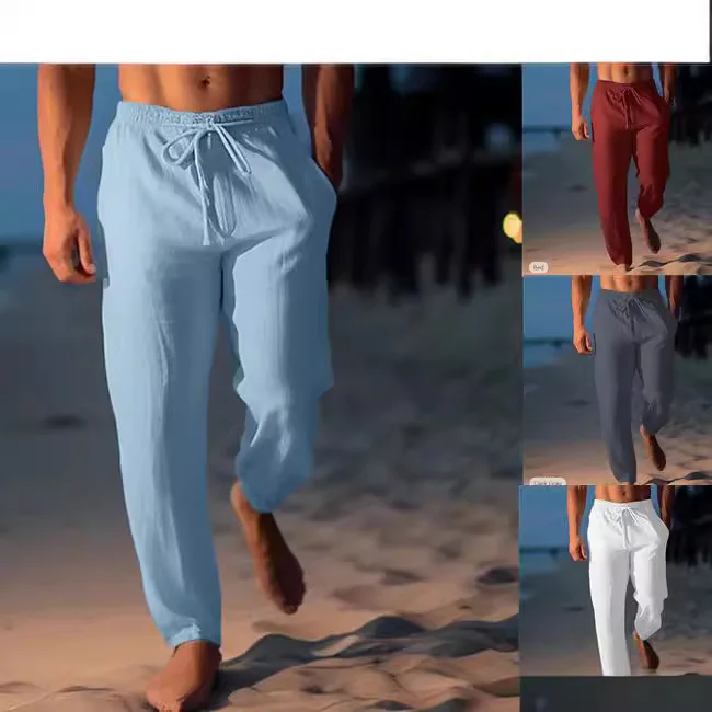 Cotton Linen Trousers Summer Pants Beach Trousers Drawstring Elastic Waist Straight Flat Comfortable Breathable Casual Daily
Cotton Linen Trousers Summer Pants Beach Trousers Drawstring Elastic Waist Straight Flat Comfortable Breathable Casual Daily