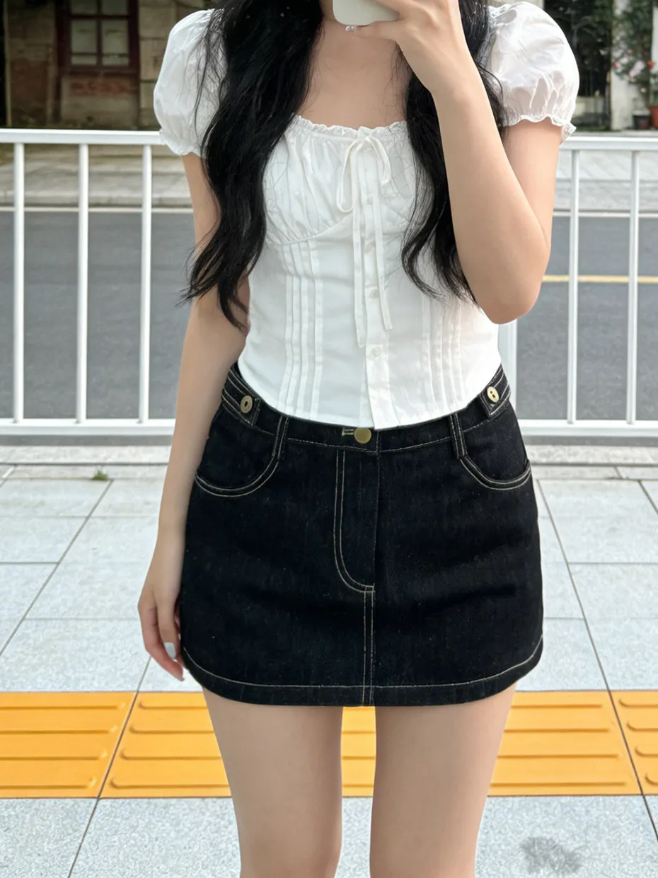 Retro Korean Denim Skirt Women's Summer New Design Versatile Spicy Commute Casual A-Line Short Skirt High Waist Polyeste...
Retro Korean Denim Skirt Women's Summer New Design Versatile Spicy Commute Casual A-Line Short Skirt High Waist Polyeste...