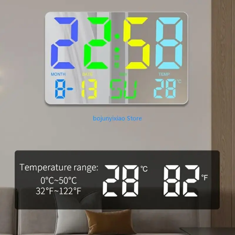 900B Digital Alarm Clock LED Mirror Wall Desk Clock Large Display with Remote Control Electronic Clock Bedroom Living Room
900B Digital Alarm Clock LED Mirror Wall Desk Clock Large Display with Remote Control Electronic Clock Bedroom Living Room
